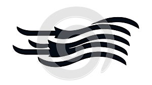 Abstract Black Wavy Lines Motion Element, vector design Generative AI
