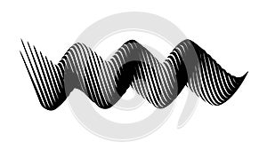 Abstract Black Wavy Lines Pattern Background, vector design Generative AI
