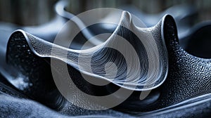 Abstract Black Wavy Surface with Fine Details
