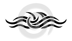 Abstract Black Wavy Water Element Design, vector design Generative AI