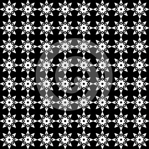 Abstract black and white background in Arabic, Islamic, Oriental style. Seamless repeating patterns and ornaments.