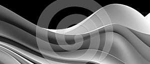 An abstract black and white background with curves, in the style of streamline elegance