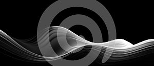 An abstract black and white background with curves, in the style of streamline elegance