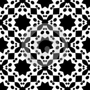 Abstract black and white background reactangles flowers shot and big dots repeated designs