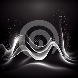 abstract black and white background with smooth lines.