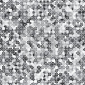 Abstract black and white bright modern vector circle seamless pattern. Grayscale spot unique background.