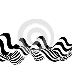 Abstract black and white brush lines. wave background. Vector illustration. Eps 10