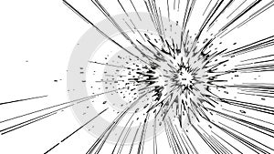 Abstract black and white burst design