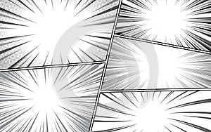 Abstract black and white comic page background art template