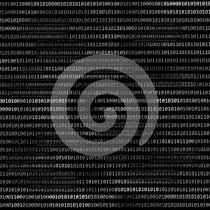 Abstract black and white computer code background pattern