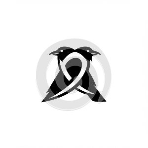 Abstract black and white design featuring