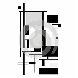 Abstract Black And White Design Inspired By De Stijl