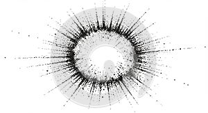 Abstract Black and White Dot Burst Circle Design