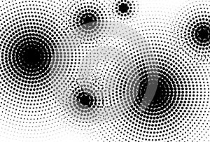 Abstract black and white dot pattern creating visual texture