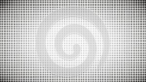 Abstract black and white dots background. Comic pop art style. Light effect. Gradient background with dots. photo