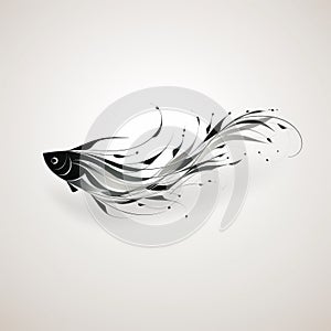 Abstract Black And White Fish Vector Illustration