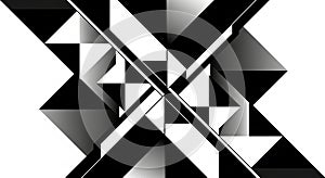 Abstract black and white geometric art