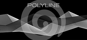 Abstract black and white geometric background with polyline photo
