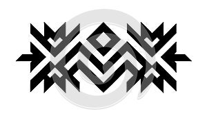 Abstract Black and White Geometric Ornament, vector design Generative AI