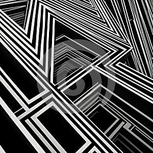 Abstract Black and White Geometric Pattern