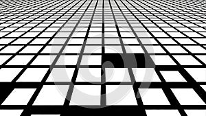 Abstract Black and White Grid Pattern with Perspective