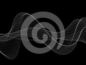 Abstract black and white Grid wave line