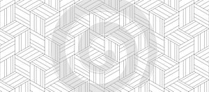 abstract black white hexagon. geometric background. striped polygon pattern. network concept