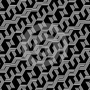 Abstract black and white hexagon pattern background photo