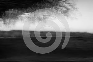 Abstract black and white landscape with blurred motion