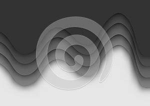 Abstract black and white line wave signal presentation background