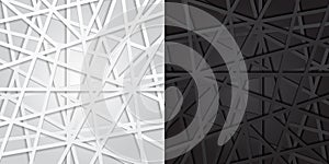 Abstract black and white lines futuristic overlap background. Vector illustration, digital photo