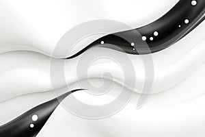 Abstract Black and White Liquid Waves with Bubbles