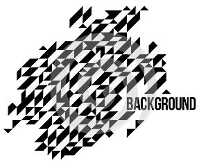 Abstract black and white mosaic vector background, artistic design element trendy modern style graphic, texture pattern beautiful