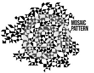 Abstract black and white mosaic vector background, artistic design element trendy modern style graphic, texture pattern beautiful