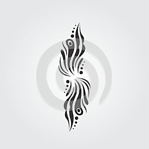 Abstract Black and white motif vector design illustration