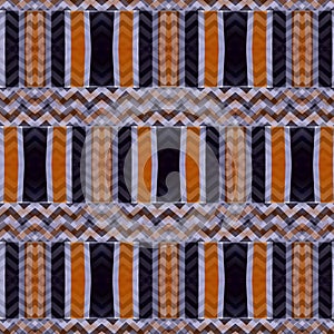 abstract black white and orange repeating geometric pattern
