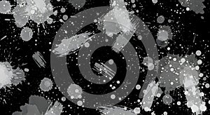 Abstract Black and White Paint Splatter Background