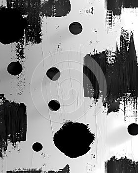 Abstract Black and White Painting Art Pattern, Modern Contemporary Design