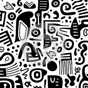 Abstract Black And White Pattern With Afro-colombian Themes photo