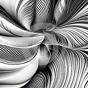 an abstract black and white pattern on paper photograph art print