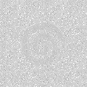 Abstract black and white pattern of tiny lines and shapes creating a textured visual effect