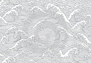 Abstract black and white pattern of tiny lines and shapes