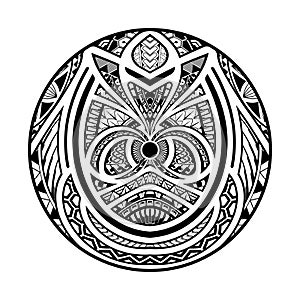 Abstract black and white polynesian tattoo vector