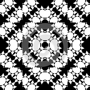 Abstract black and white rectangles and star shape