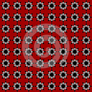 Abstract black, white and red background in Arabic, Islamic, Oriental style. Seamless repeating patterns and ornaments.
