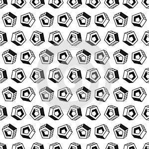 Abstract black and white seamless pattern