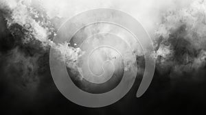Abstract Black And White Smoke Background, Dark Dramatic Texture