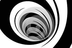 Abstract black and white spiral