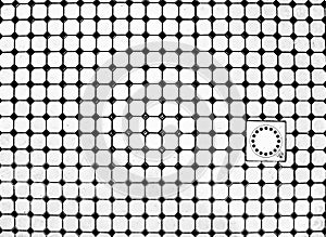 Abstract black and white square floor patterned texture with drain