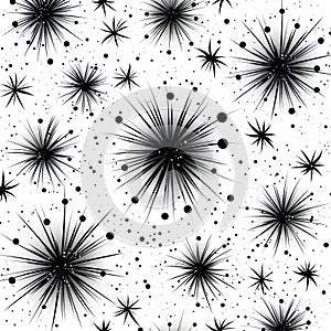 Abstract Black and White Starburst Pattern
